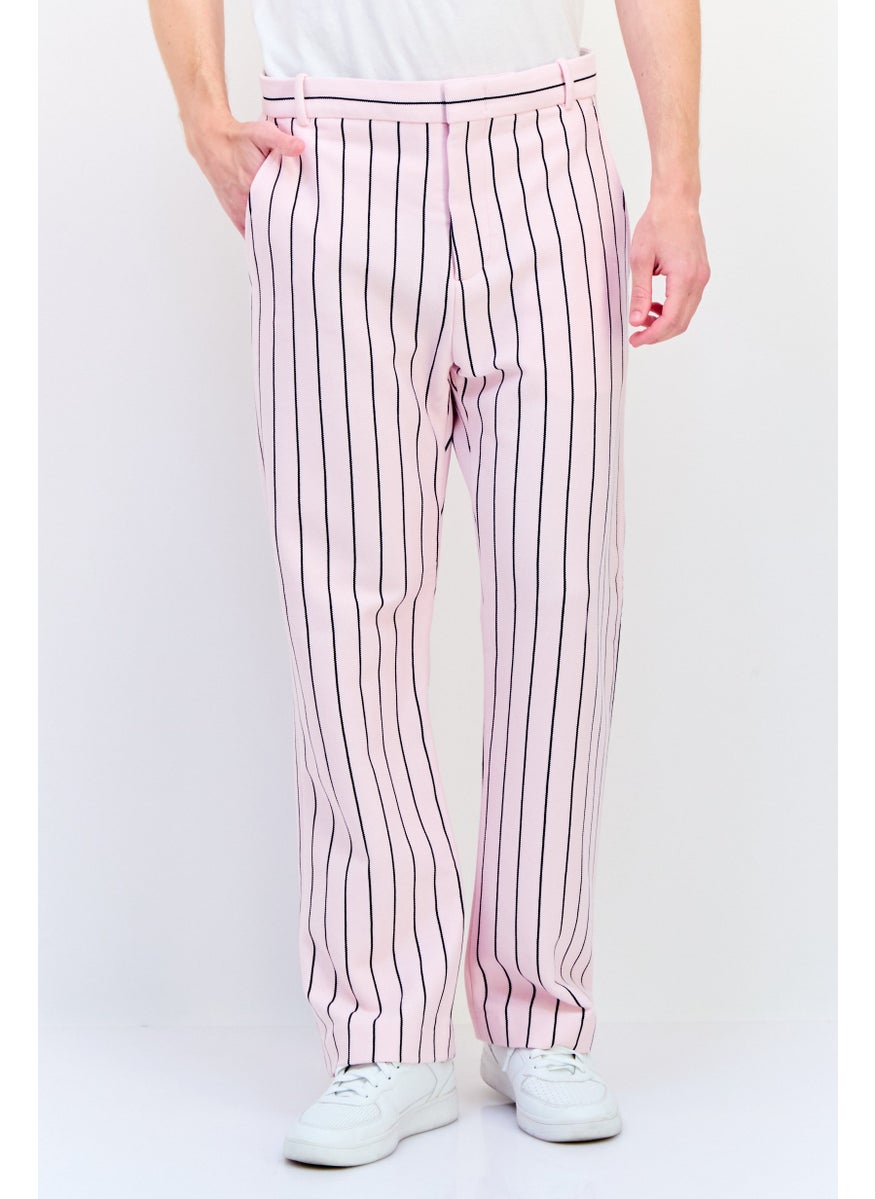 ESPRIT Men Loose Fit  Straight Leg Non Stretchable Pants, Pink  - Image 1