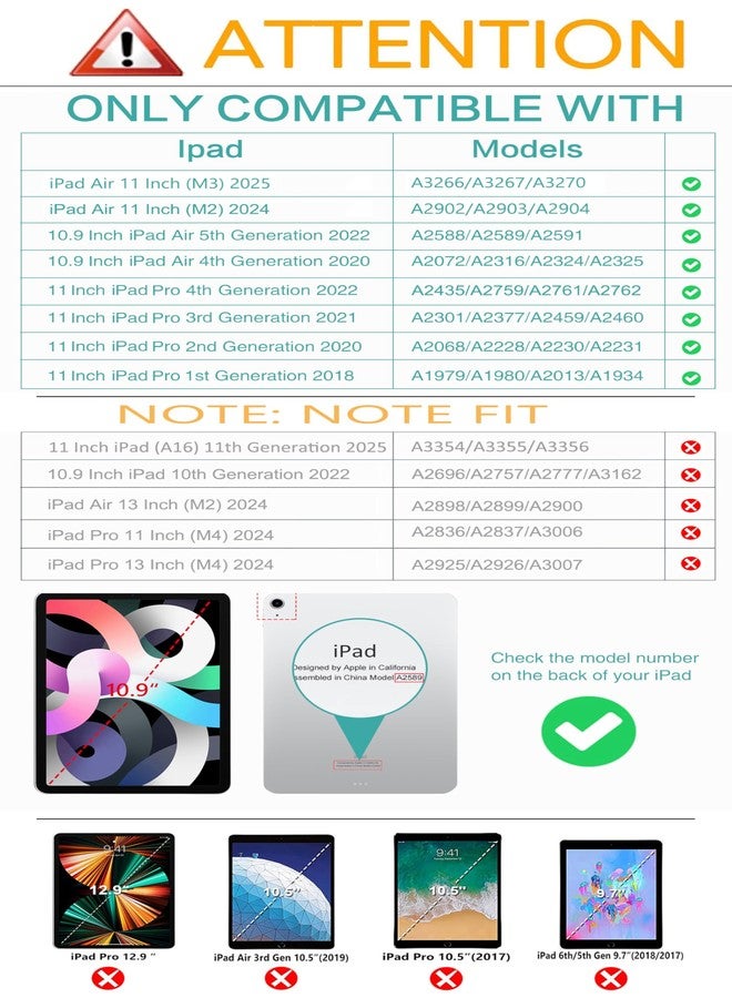 Vimorco for iPad Air M3/M2 11 Inch Case,for iPad Air 5th/4th Generation Cases 10.9-inch,for iPad Pro 11 Inch Case 4th/3rd/2nd/1st Generation 360 Degree Rotating Pencil Holder 4 Viewing Angles, Flower - Image 2