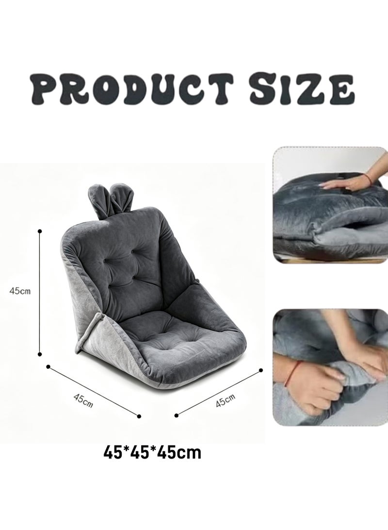 Chair Cushion Comfortable Office Seat Cushion Integrated Recliner Chair Seat and Backrest Cushion with Fixing Band One Seat Cushion Non Slip Seat Cushion for Home Office Plush PP Cotton Chair Cushion Back Support Cushion - Image 2
