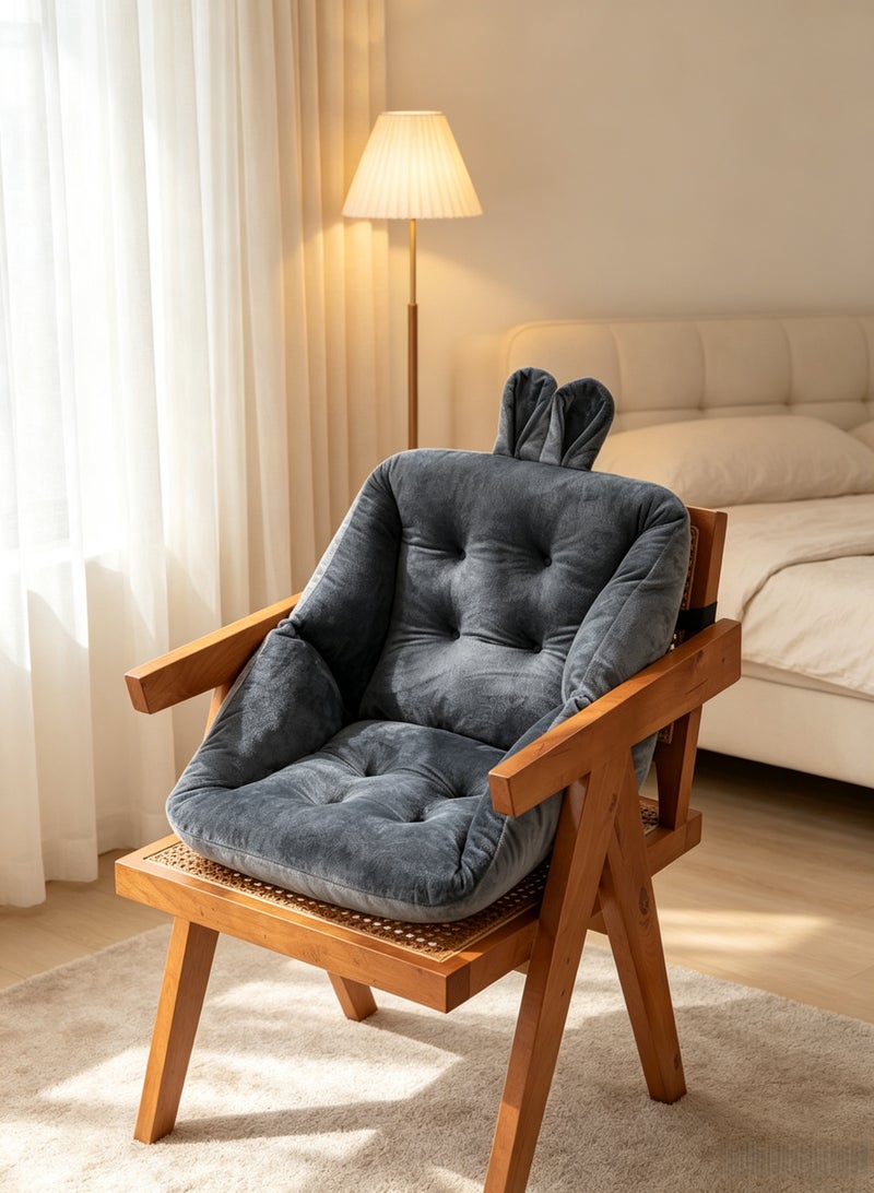 Chair Cushion Comfortable Office Seat Cushion Integrated Recliner Chair Seat and Backrest Cushion with Fixing Band One Seat Cushion Non Slip Seat Cushion for Home Office Plush PP Cotton Chair Cushion Back Support Cushion - Image 3