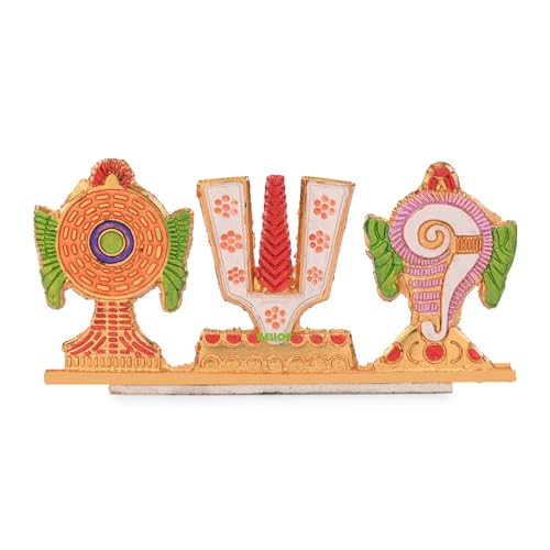 Gellon Tirupati Shankh Chakra Namah for Table Décor with Antique Decorative for Car, Home, Office, Room, Showpiece Figurines, Religious House Warming (Multicolor) (Multicolor) - Image 2