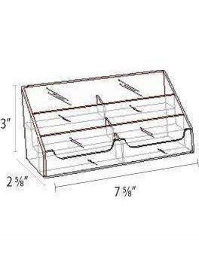 Clear-Ad Clear Acrylic Horizontal 6-Tier Business Card Holder for Desk 3.5x2 - Multiple Plastic Countertop Business Card Organizer - Desktop Multi Business Cards Display Stand (Single Pack) - Image 3