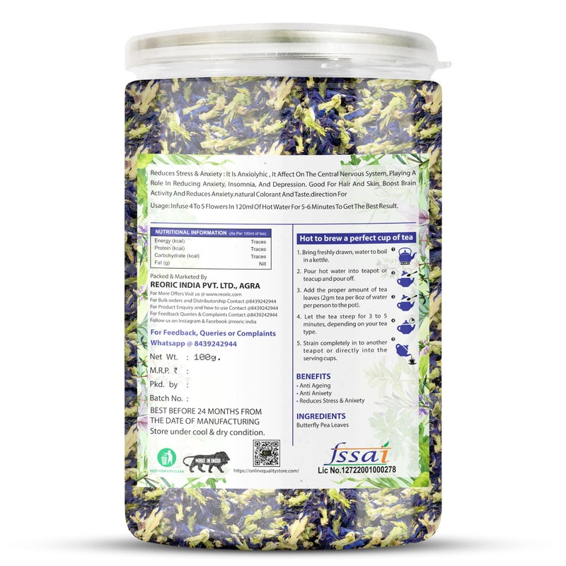 BRALCON Hibiscus Flower Tea(50g) + Butterfly Blue Pea flower Tea (50g) + Lemongrass Herbal Tea(50g) Rose Tea (50g) - Image 2