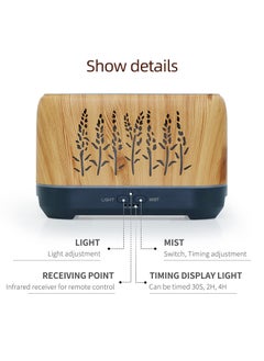 Flame Aroma Diffuser Humidifier Essential Oil Diffuser with 7 LED Light Colors with Remote Control, 200ml (Wooden Color) - pzsku/Z1C65CE29ABBFEC805215Z/45/_/1710335940/7622118d-4612-4754-a740-2ac414cd927a