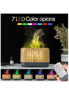 Flame Aroma Diffuser Humidifier Essential Oil Diffuser with 7 LED Light Colors with Remote Control, 200ml (Wooden Color) - pzsku/Z1C65CE29ABBFEC805215Z/45/_/1710336172/a5cb88de-9de6-46be-9d2e-3513954503b5