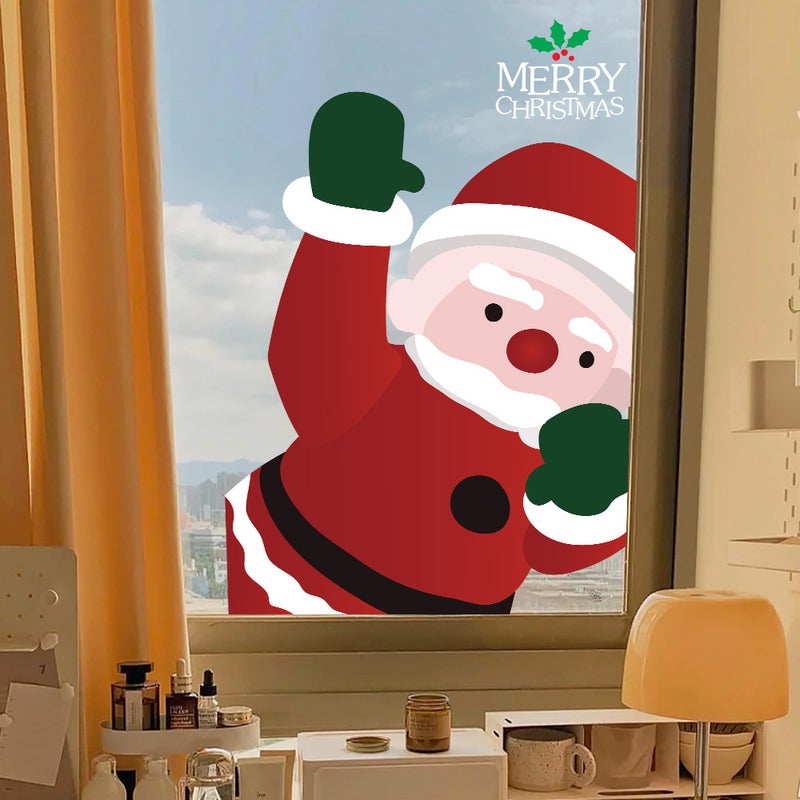 Christmas Decorations Layout 2026 Santa Claus Window Stickers Electrostatic Glass Window Door Stickers Shopping Mall Stickers Window Grilles - Image 3