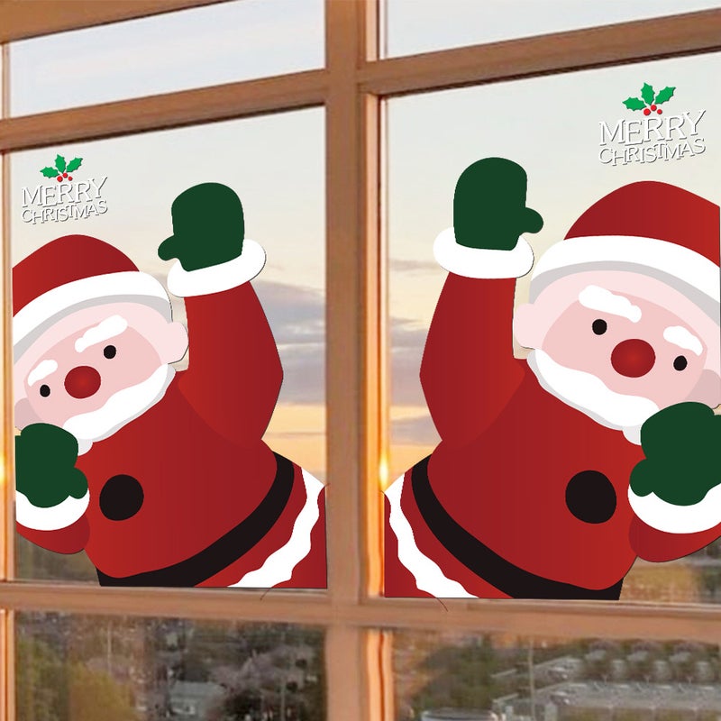 Christmas Decorations Layout 2026 Santa Claus Window Stickers Electrostatic Glass Window Door Stickers Shopping Mall Stickers Window Grilles - Image 2