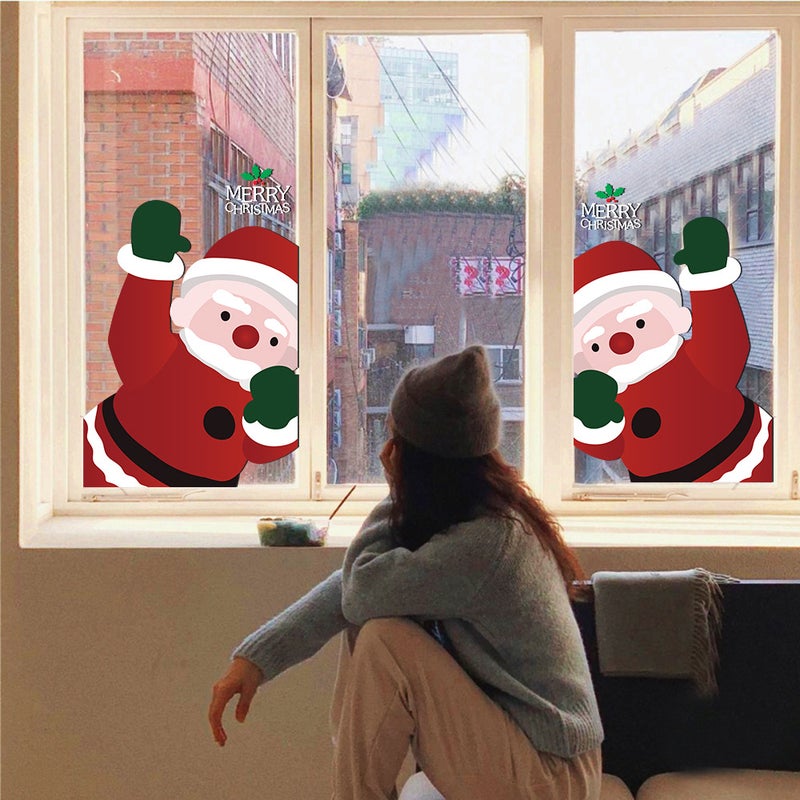 Christmas Decorations Layout 2026 Santa Claus Window Stickers Electrostatic Glass Window Door Stickers Shopping Mall Stickers Window Grilles - Image 4