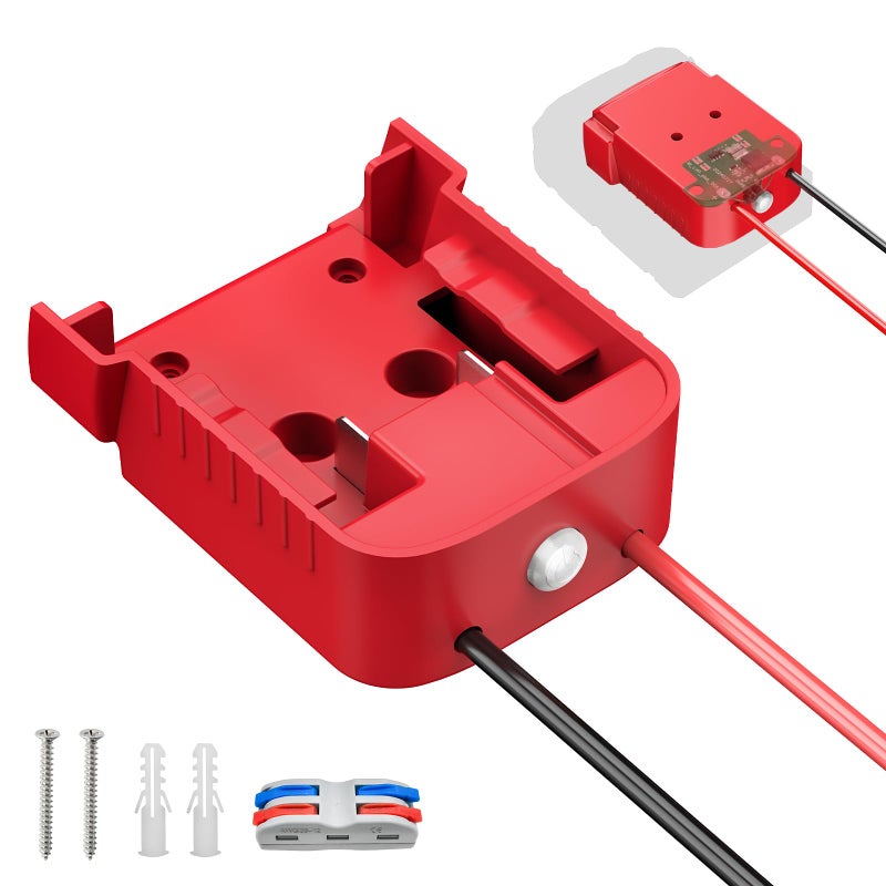 Kzreect Battery Adapter with Switch, Over-Discharge Protection, Compatible with Milwaukee 18V Battery,Converter for DIY Rc Car Toys Robotics and Truck, 12 AWG Wire, 1 Pack - Image 1
