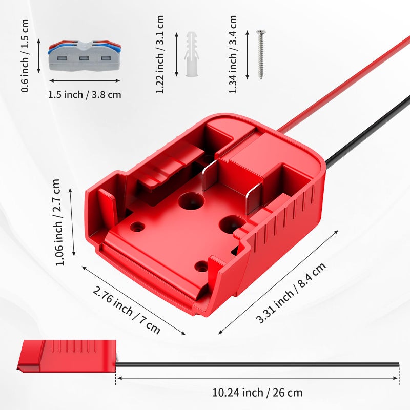 Kzreect Battery Adapter with Switch, Over-Discharge Protection, Compatible with Milwaukee 18V Battery,Converter for DIY Rc Car Toys Robotics and Truck, 12 AWG Wire, 1 Pack - Image 2