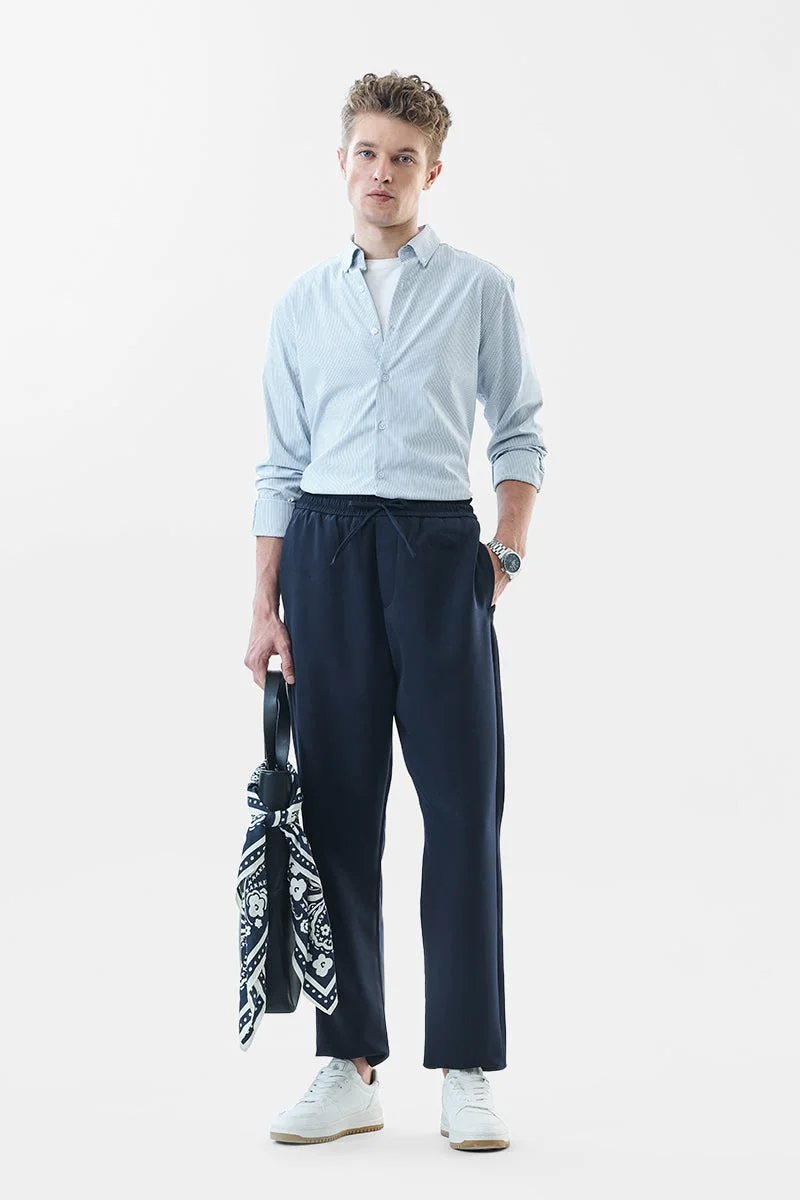 SNITCH بنطلون كحلي بقصة عادية مطاطي