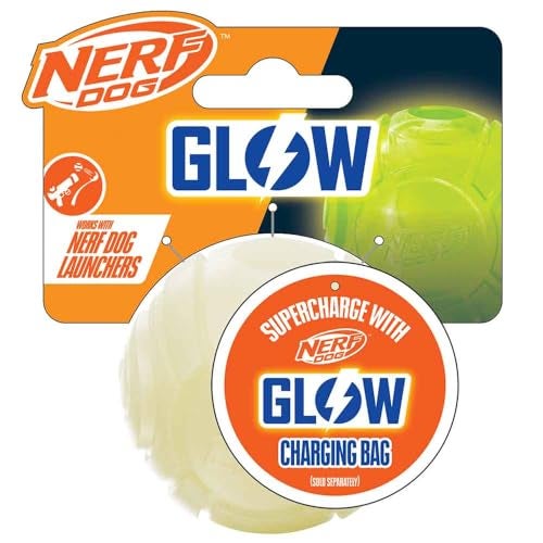 Nerf Dog Tennis Ball Blaster Dog Toy white 25 Inch Glow Reload Ball - Image 1
