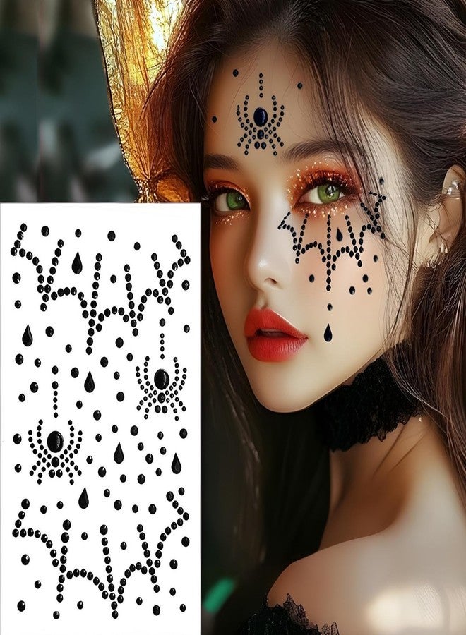 Asekonc Halloween Spider Web Headpiece Black Widow Headdress with Sheer Spider Web Arm Lace Glove , faux flowers, choker necklace and earrings，Halloween Costume Set Fits for Woman . - Image 5