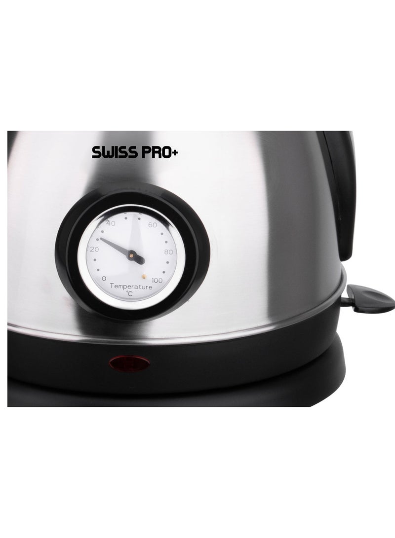 Swiss Pro+ Retro Kettle 1.8L 2200W - Silver - SP-WK2200BS - Image 4