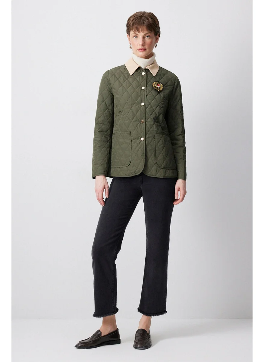 Touche Gabardine Collar Quilted Jacket