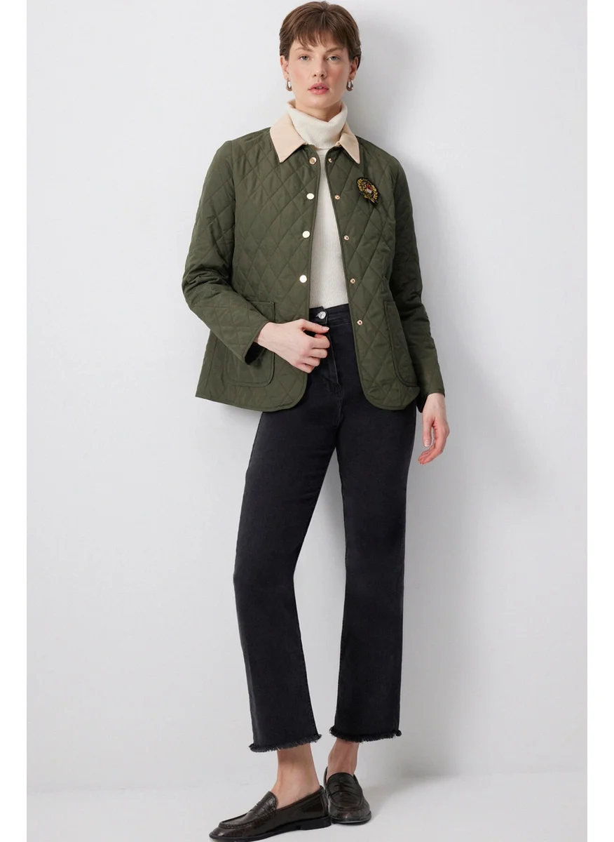 Touche Gabardine Collar Quilted Jacket