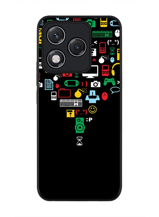 For Honor 400 Lite Case,Slim fit Camera Protection, Shockproof Thin Phone cover  - Convergence (Black)