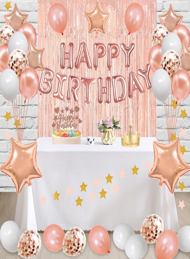 Fancypartyshop 10th Birthday Decorations - Rose Gold Happy Birthday Banner and Sash with Number 10 Balloons Latex Confetti balloons Ideal for Girl 10 years old birthday (10th birthday) - Image 3