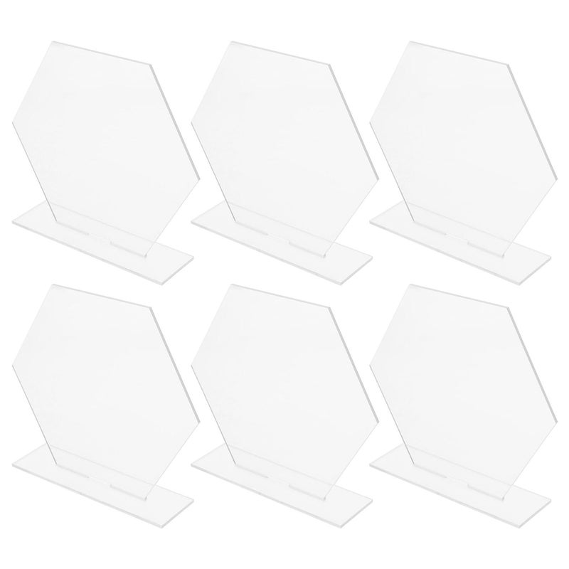 6Pcs Hexagon Acrylic Wedding Table Number Signs 2mm Thick DIY Centerpieces Decor - Image 2