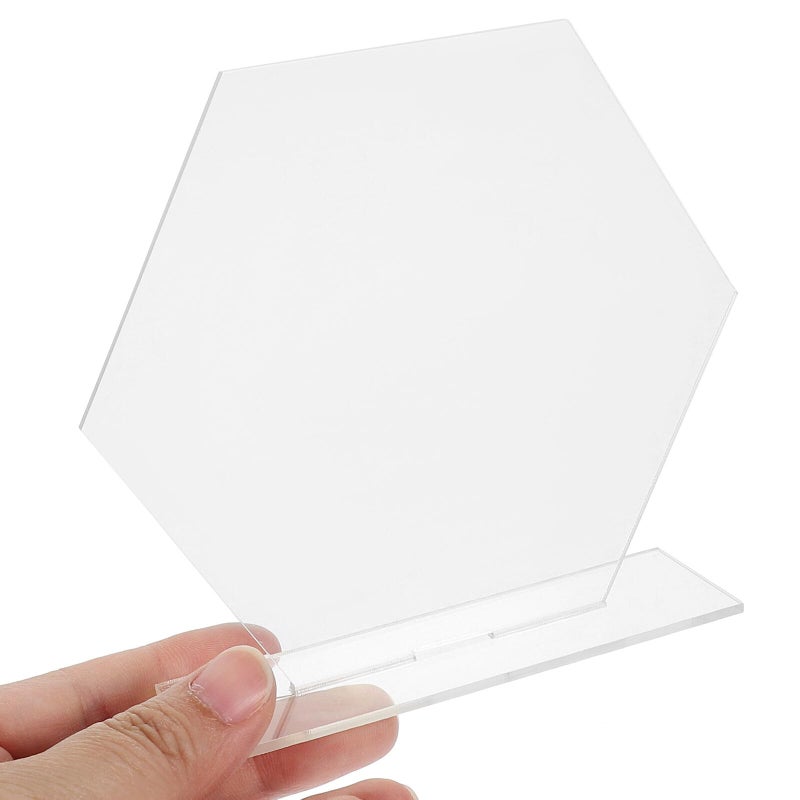 6Pcs Hexagon Acrylic Wedding Table Number Signs 2mm Thick DIY Centerpieces Decor - Image 5