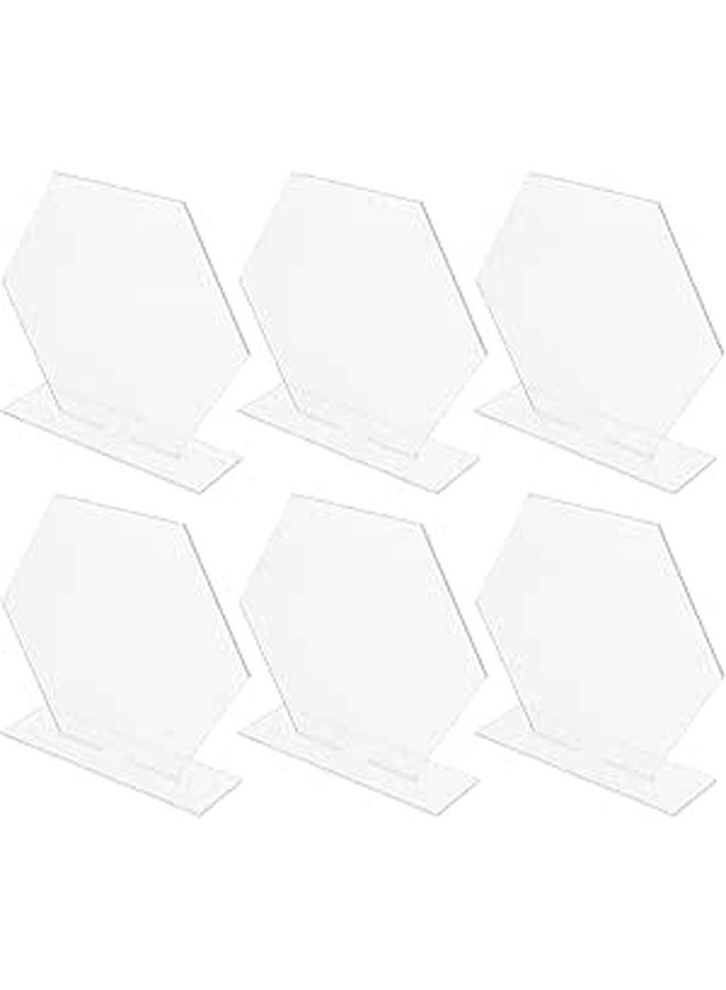 6Pcs Hexagon Acrylic Wedding Table Number Signs 2mm Thick DIY Centerpieces Decor - Image 1