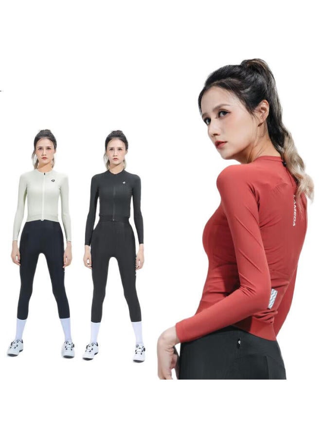 Lampada Lanpada Women'S Long-Sleeve Cycling Jersey, Sun Protection, Slimming, Summer, Road And Mountain Bike, Fashionable Thin Top, Women'S Style, Black, Size M - Image 3