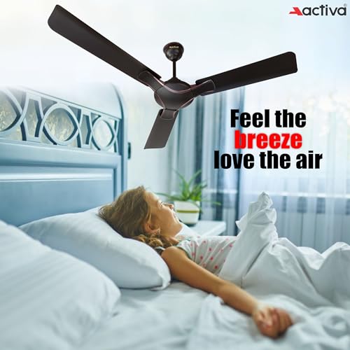ACTIVA Corolla 1200mm Ceiling Fan,BEE Approved One Star Rating, 390 RPM High Speed Air Delivery, 50 Watt Cooper Winding Motors, Anti Dust Coating, Large Sweep, 2 Years Warranty (Smoke Brown) - Image 5