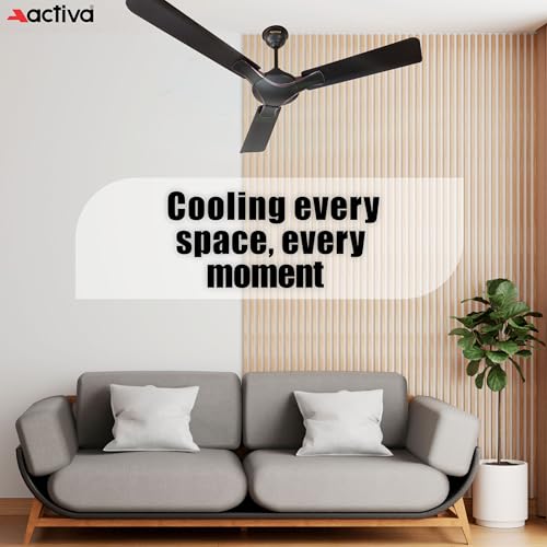 ACTIVA Corolla 1200mm Ceiling Fan,BEE Approved One Star Rating, 390 RPM High Speed Air Delivery, 50 Watt Cooper Winding Motors, Anti Dust Coating, Large Sweep, 2 Years Warranty (Smoke Brown) - Image 2