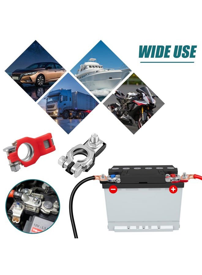 Aikyciu Battery Terminal Connectors, Corrosion-Resistant Positive and Negative Battery Terminals Compatible for SUV Van Motorcycle, Pure Copper Tinned - Image 4