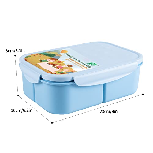 MISS BIG® Bento Box,Bento Box Adult,Lunch Box,Ideal Leak Proof Lunch Containers,No BPAs and No Chemical Dyes Bento Lunch Box,Dishwasher and Microwave Safe Lunch Containers for Adults(1900ml Blue) - Image 5