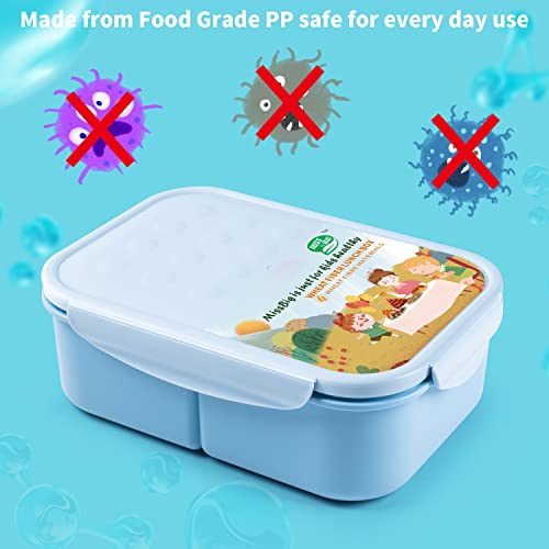 MISS BIG® Bento Box,Bento Box Adult,Lunch Box,Ideal Leak Proof Lunch Containers,No BPAs and No Chemical Dyes Bento Lunch Box,Dishwasher and Microwave Safe Lunch Containers for Adults(1900ml Blue) - Image 4