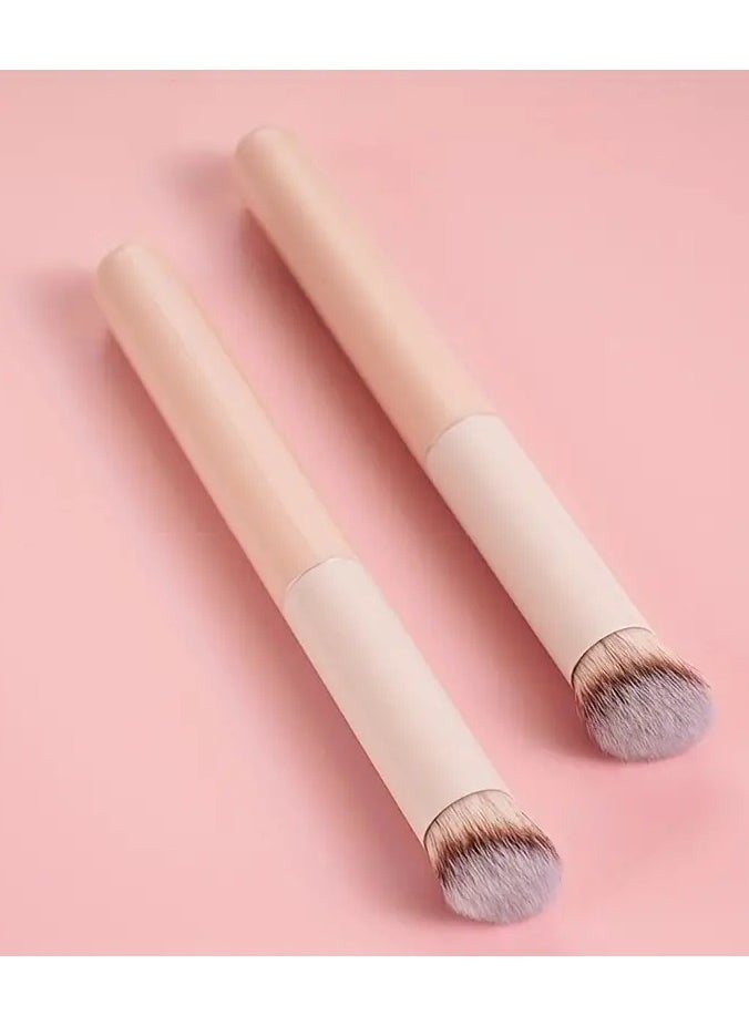 ORiTi 1Pc Pink Concealer Brush Uner eye Mini Angled Flat Top Nose Contour Brush For Concealing Blending Setting Buffing with Powder Liquid Cream Cosmetic Pro Small Makeup Foundation Brushes  - Image 3