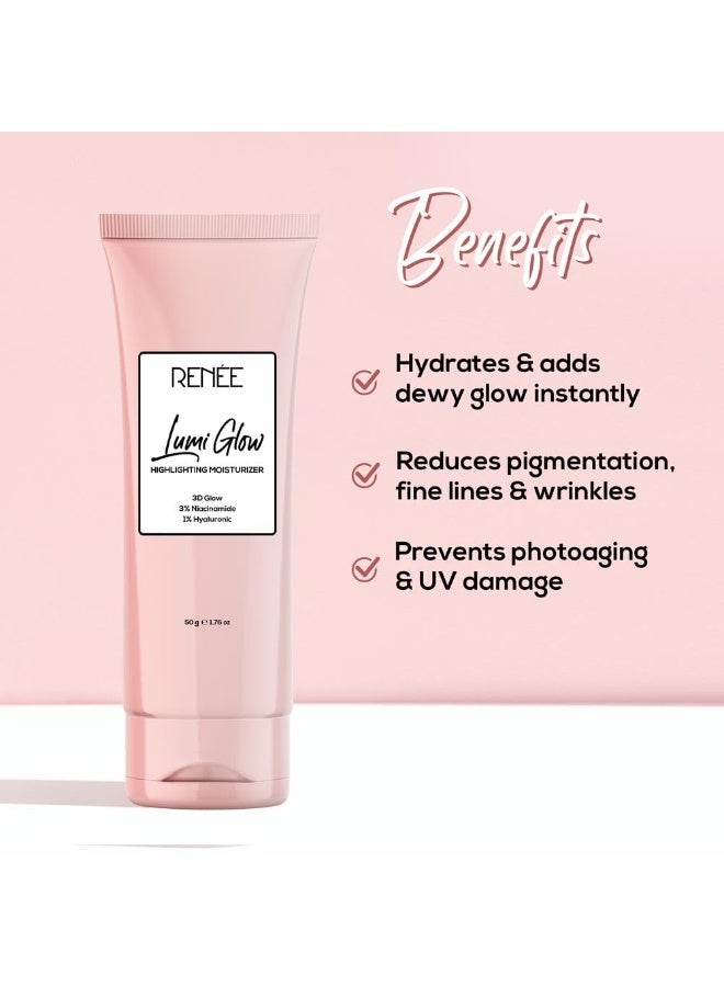 رينيه مرطب ريني لومي جلو لتفتيح البشرة | مُعزز بـ ٣٪ نياسيناميد و١٪ حمض الهيالورونيك | يمنع الشيخوخة الضوئية وأضرار الأشعة فوق البنفسجية | يقلل التصبغ والخطوط الدقيقة والتجاعيد | غير لزج | بشرة متوهجة | ٥٠ غرام - Image 2
