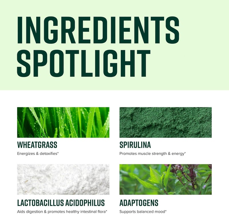 Vibrant Health Green Vibrance Includes 65 PlantBased Superfoods 25 Billion Probiotics Fiber Adaptogens  Enzymes 30 Servings - Image 3