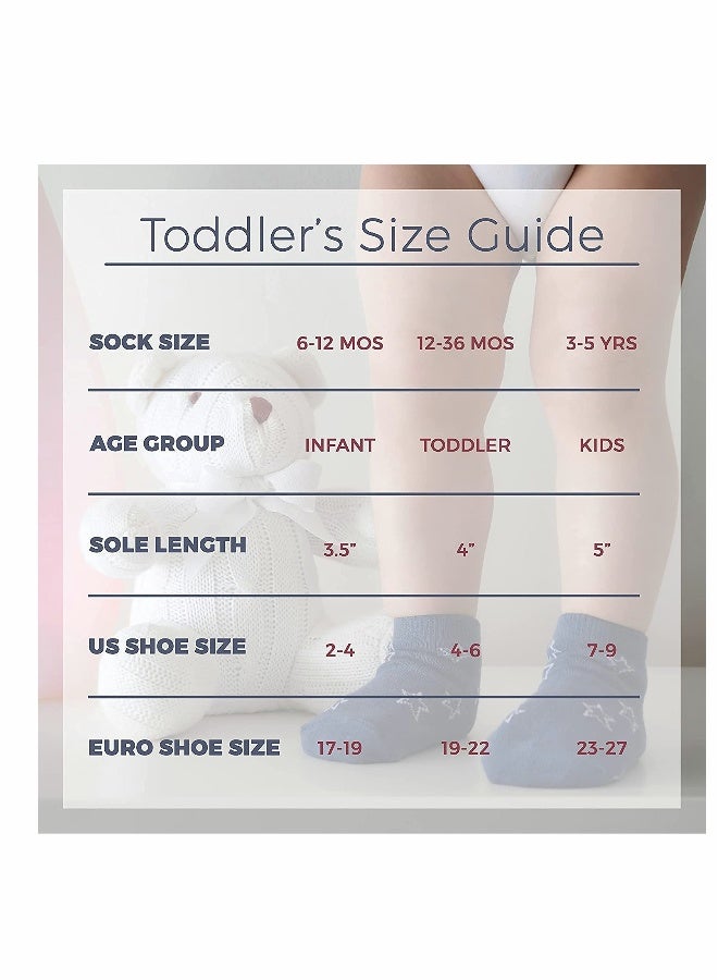 ELECDON Non Slip Toddler Socks, Anti Skid Athletic Socks with Grip, for Toddlers Boys or Girls, Anti-Slip Ankle Socks for Infants and Kids(12 Pairs) - Image 4
