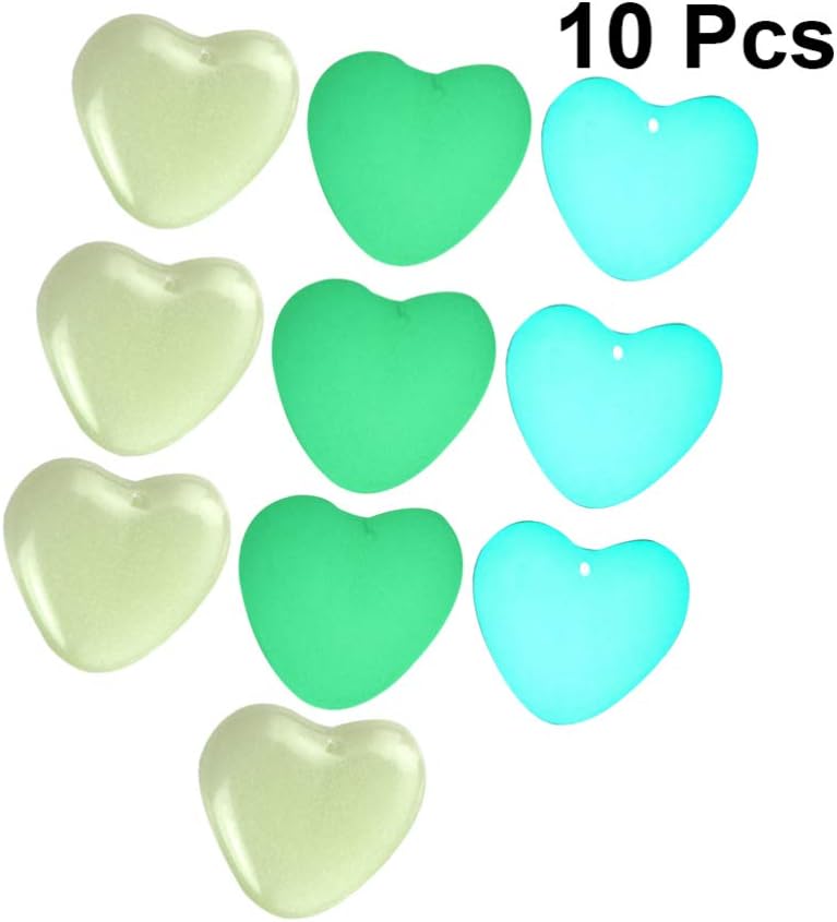 comfrt Heart Stone Glow in The Dark Garden Pebbles Glow Stones Rocks Luminous Stones for Walkways Path Patio Lawn Yard Zen Garden Aquarium Decor 10 Pcs (Mixed Color) - Image 4