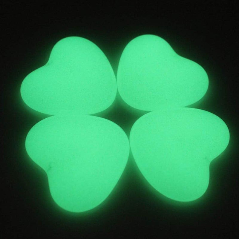 comfrt Heart Stone Glow in The Dark Garden Pebbles Glow Stones Rocks Luminous Stones for Walkways Path Patio Lawn Yard Zen Garden Aquarium Decor 10 Pcs (Mixed Color) - Image 2