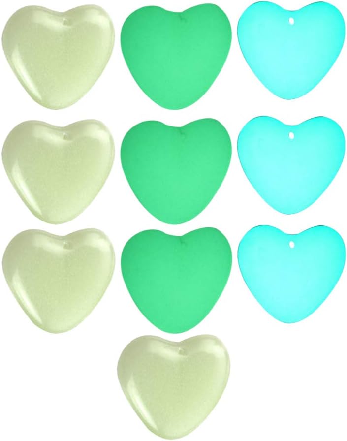 comfrt Heart Stone Glow in The Dark Garden Pebbles Glow Stones Rocks Luminous Stones for Walkways Path Patio Lawn Yard Zen Garden Aquarium Decor 10 Pcs (Mixed Color) - Image 1