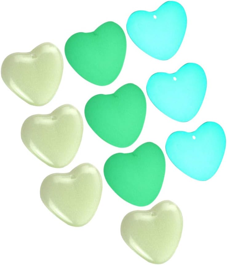 comfrt Heart Stone Glow in The Dark Garden Pebbles Glow Stones Rocks Luminous Stones for Walkways Path Patio Lawn Yard Zen Garden Aquarium Decor 10 Pcs (Mixed Color) - Image 5