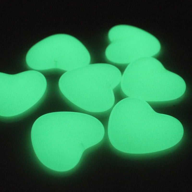 comfrt Heart Stone Glow in The Dark Garden Pebbles Glow Stones Rocks Luminous Stones for Walkways Path Patio Lawn Yard Zen Garden Aquarium Decor 10 Pcs (Mixed Color) - Image 3