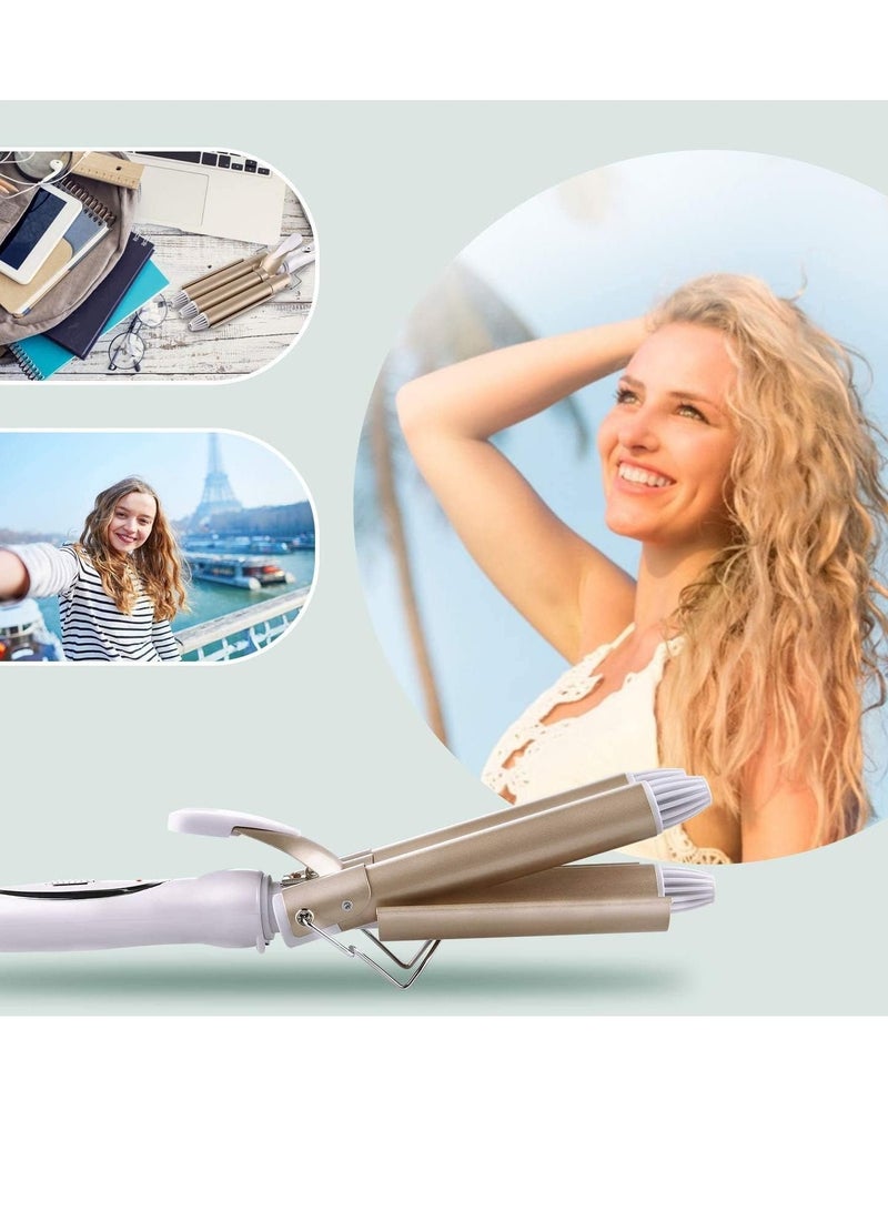 Electric Ceramic 3 Barrel Big Wave Professional Hair Curling Iron Styling Tools - Image 5