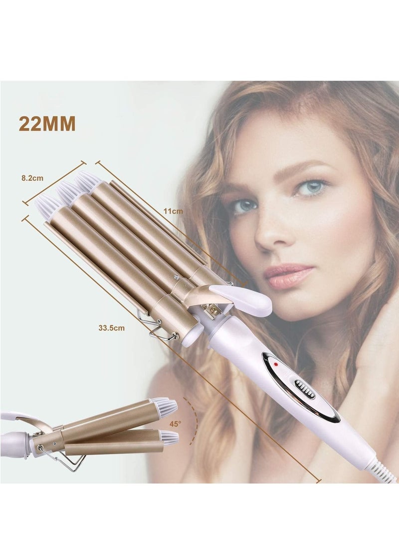 Electric Ceramic 3 Barrel Big Wave Professional Hair Curling Iron Styling Tools - Image 3
