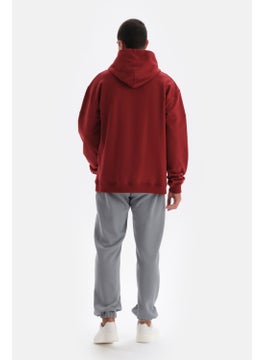 dagi Claret Red Pocket Detailed Hooded Sweatshirt  - Image 2