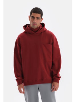 dagi Claret Red Pocket Detailed Hooded Sweatshirt  - Image 1