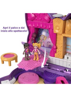 Polly Pocket Compact Playset, Sparkle Stage Bow With 2 Micro Dolls & Accessories, Travel Toys With Surprise Reveals  - Image 3