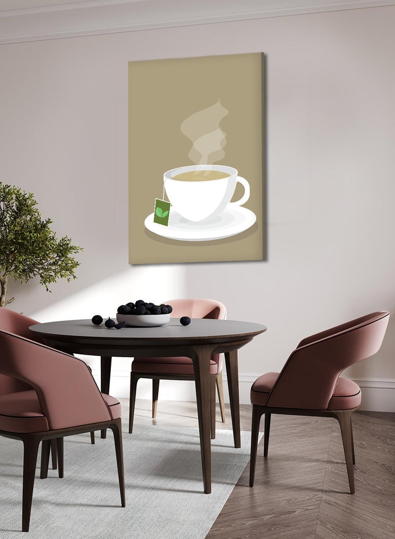 LOWHA Canvas Wall Art Stretched Over Wooden Frame with Hot Tea Painting - Image 3