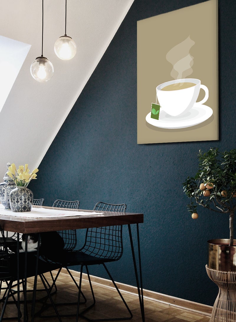 LOWHA Canvas Wall Art Stretched Over Wooden Frame with Hot Tea Painting - Image 2