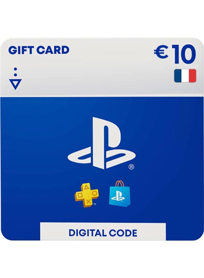 بطاقة هدايا رمز رقمي لمتجر بلاي ستيشن - فرنسا 10 Euro