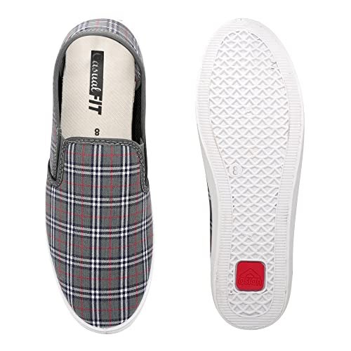 ASIAN Men's M-2025 Casual Sneakers,Loafer Shoes With Extra Cushion Lightweight Casual Slip-On Shoes For Men's & Boy'S, Grey - Image 5