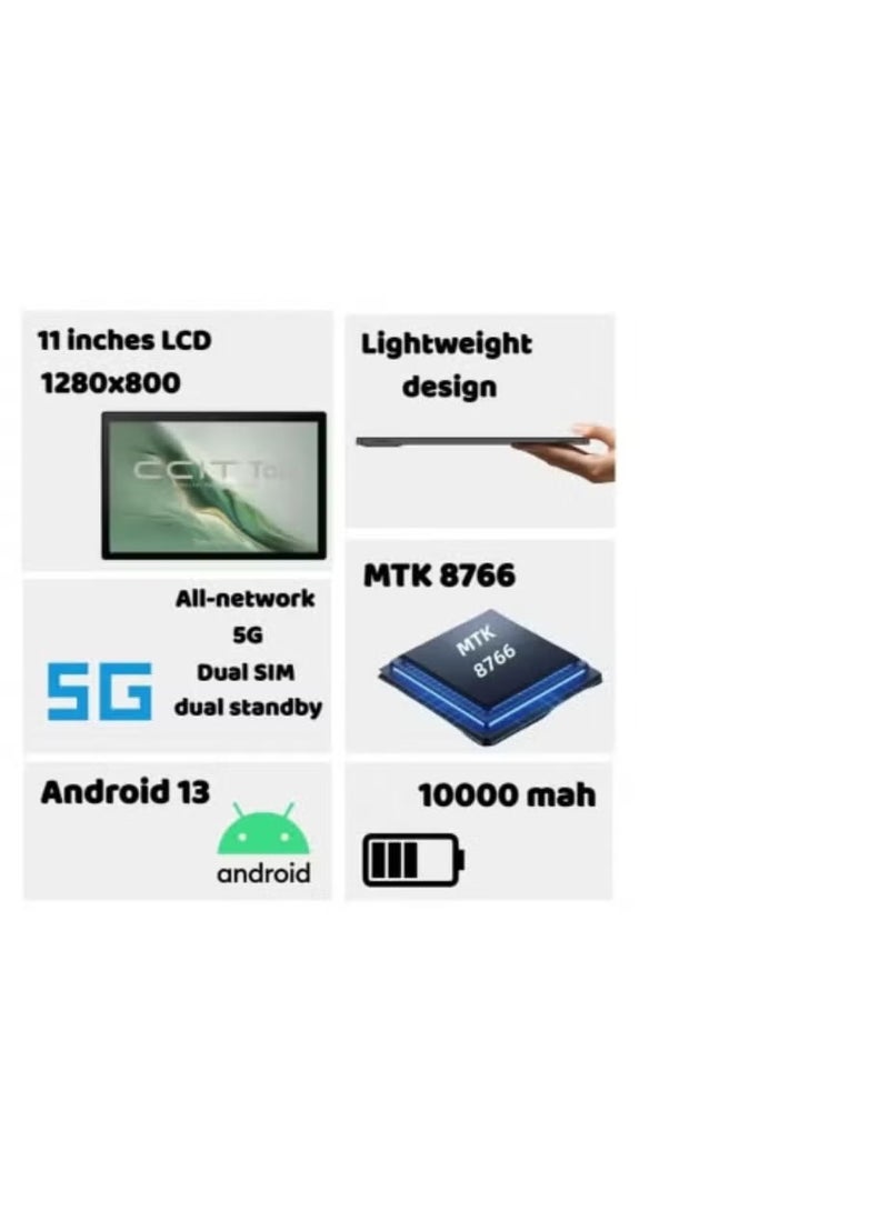 CCIT Tab 13 Ultra 11" Android Tablet – 8GB RAM, 256GB Storage, Octa-Core Performance - Image 4